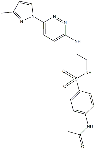 N-(4-{[(2-{[6-(3-methyl-1H-pyrazol-1-yl)-3-pyridazinyl]amino}ethyl)amino]sulfonyl}phenyl)acetamide 구조식 이미지