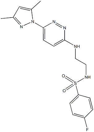 N-(2-{[6-(3,5-dimethyl-1H-pyrazol-1-yl)-3-pyridazinyl]amino}ethyl)-4-fluorobenzenesulfonamide Structure