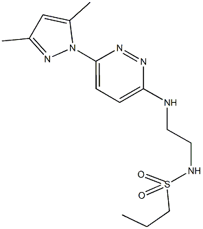 N-(2-{[6-(3,5-dimethyl-1H-pyrazol-1-yl)-3-pyridazinyl]amino}ethyl)-1-propanesulfonamide 구조식 이미지