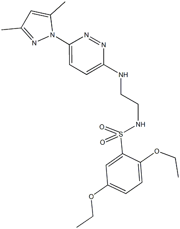 N-(2-{[6-(3,5-dimethyl-1H-pyrazol-1-yl)-3-pyridazinyl]amino}ethyl)-2,5-diethoxybenzenesulfonamide 구조식 이미지