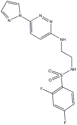 2,4-difluoro-N-(2-{[6-(1H-pyrazol-1-yl)-3-pyridazinyl]amino}ethyl)benzenesulfonamide Structure