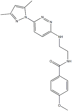 N-(2-{[6-(3,5-dimethyl-1H-pyrazol-1-yl)-3-pyridazinyl]amino}ethyl)-4-methoxybenzamide 구조식 이미지