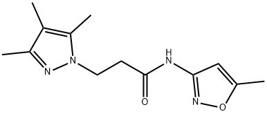 N-(5-methyl-3-isoxazolyl)-3-(3,4,5-trimethyl-1H-pyrazol-1-yl)propanamide 구조식 이미지