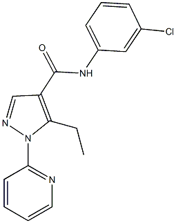 N-(3-chlorophenyl)-5-ethyl-1-(2-pyridinyl)-1H-pyrazole-4-carboxamide Structure