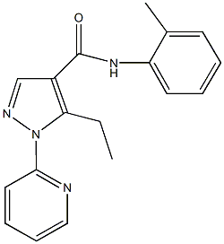 5-ethyl-N-(2-methylphenyl)-1-(2-pyridinyl)-1H-pyrazole-4-carboxamide Structure