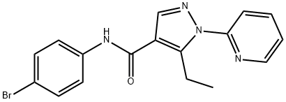 N-(4-bromophenyl)-5-ethyl-1-(2-pyridinyl)-1H-pyrazole-4-carboxamide Structure