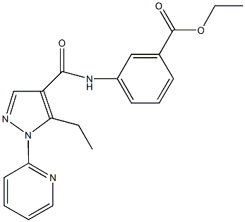 ethyl 3-({[5-ethyl-1-(2-pyridinyl)-1H-pyrazol-4-yl]carbonyl}amino)benzoate 구조식 이미지