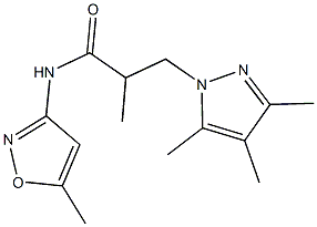 2-methyl-N-(5-methyl-3-isoxazolyl)-3-(3,4,5-trimethyl-1H-pyrazol-1-yl)propanamide 구조식 이미지