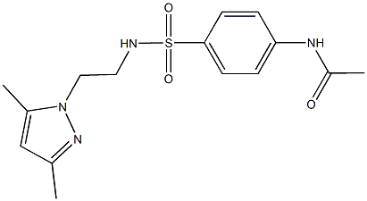 N-[4-({[2-(3,5-dimethyl-1H-pyrazol-1-yl)ethyl]amino}sulfonyl)phenyl]acetamide 구조식 이미지