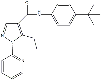 N-(4-tert-butylphenyl)-5-ethyl-1-(2-pyridinyl)-1H-pyrazole-4-carboxamide 구조식 이미지