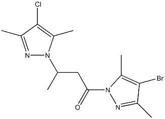 4-bromo-1-[3-(4-chloro-3,5-dimethyl-1H-pyrazol-1-yl)butanoyl]-3,5-dimethyl-1H-pyrazole Structure