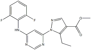 methyl 1-[6-(2,6-difluoroanilino)-4-pyrimidinyl]-5-ethyl-1H-pyrazole-4-carboxylate Structure