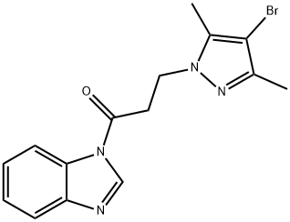 1-[3-(4-bromo-3,5-dimethyl-1H-pyrazol-1-yl)propanoyl]-1H-benzimidazole 구조식 이미지