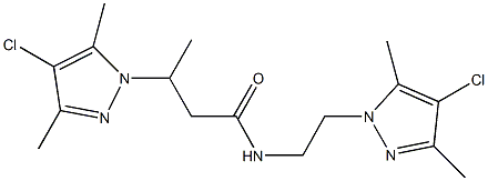 3-(4-chloro-3,5-dimethyl-1H-pyrazol-1-yl)-N-[2-(4-chloro-3,5-dimethyl-1H-pyrazol-1-yl)ethyl]butanamide Structure