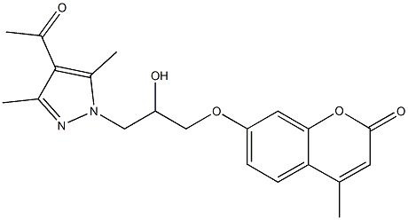 7-[3-(4-acetyl-3,5-dimethyl-1H-pyrazol-1-yl)-2-hydroxypropoxy]-4-methyl-2H-chromen-2-one 구조식 이미지