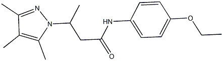 N-(4-ethoxyphenyl)-3-(3,4,5-trimethyl-1H-pyrazol-1-yl)butanamide 구조식 이미지