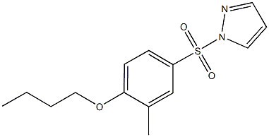 butyl 2-methyl-4-(1H-pyrazol-1-ylsulfonyl)phenyl ether 구조식 이미지