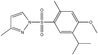 2-isopropyl-5-methyl-4-[(3-methyl-1H-pyrazol-1-yl)sulfonyl]phenyl methyl ether Structure