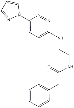 2-phenyl-N-(2-{[6-(1H-pyrazol-1-yl)-3-pyridazinyl]amino}ethyl)acetamide Structure