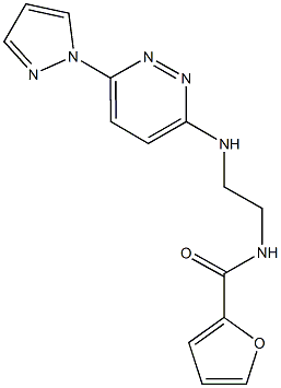 N-(2-{[6-(1H-pyrazol-1-yl)-3-pyridazinyl]amino}ethyl)-2-furamide 구조식 이미지