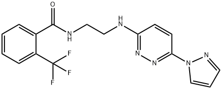 N-(2-{[6-(1H-pyrazol-1-yl)-3-pyridazinyl]amino}ethyl)-2-(trifluoromethyl)benzamide Structure