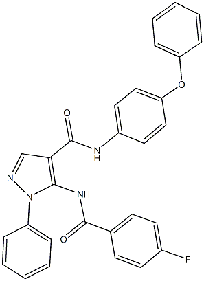 5-[(4-fluorobenzoyl)amino]-N-(4-phenoxyphenyl)-1-phenyl-1H-pyrazole-4-carboxamide 구조식 이미지