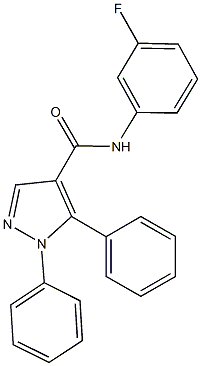 N-(3-fluorophenyl)-1,5-diphenyl-1H-pyrazole-4-carboxamide 구조식 이미지