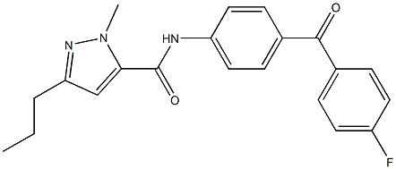 N-[4-(4-fluorobenzoyl)phenyl]-1-methyl-3-propyl-1H-pyrazole-5-carboxamide 구조식 이미지