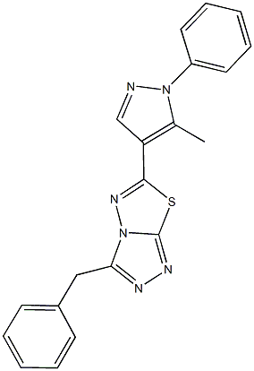 3-benzyl-6-(5-methyl-1-phenyl-1H-pyrazol-4-yl)[1,2,4]triazolo[3,4-b][1,3,4]thiadiazole Structure