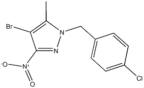 4-bromo-1-(4-chlorobenzyl)-3-nitro-5-methyl-1H-pyrazole 구조식 이미지