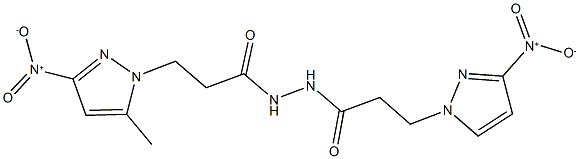 N'-(3-{3-nitro-5-methyl-1H-pyrazol-1-yl}propanoyl)-3-{3-nitro-1H-pyrazol-1-yl}propanohydrazide 구조식 이미지