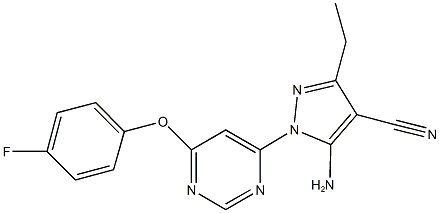 5-amino-3-ethyl-1-[6-(4-fluorophenoxy)-4-pyrimidinyl]-1H-pyrazole-4-carbonitrile Structure