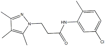 N-(5-chloro-2-methylphenyl)-3-(3,4,5-trimethyl-1H-pyrazol-1-yl)propanamide 구조식 이미지