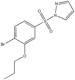 2-bromo-5-(1H-pyrazol-1-ylsulfonyl)phenyl propyl ether Structure