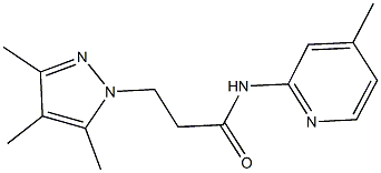 N-(4-methyl-2-pyridinyl)-3-(3,4,5-trimethyl-1H-pyrazol-1-yl)propanamide 구조식 이미지