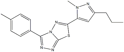 3-(4-methylphenyl)-6-(1-methyl-3-propyl-1H-pyrazol-5-yl)[1,2,4]triazolo[3,4-b][1,3,4]thiadiazole Structure