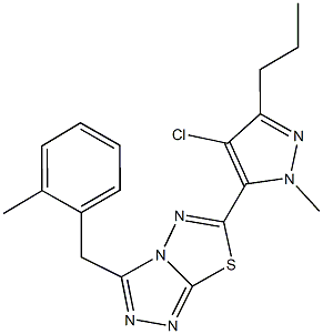 6-(4-chloro-1-methyl-3-propyl-1H-pyrazol-5-yl)-3-(2-methylbenzyl)[1,2,4]triazolo[3,4-b][1,3,4]thiadiazole Structure
