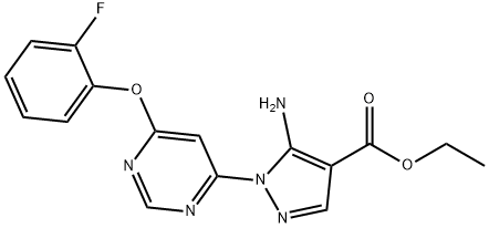 ethyl 5-amino-1-[6-(2-fluorophenoxy)-4-pyrimidinyl]-1H-pyrazole-4-carboxylate 구조식 이미지