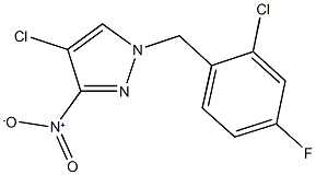 4-chloro-1-(2-chloro-4-fluorobenzyl)-3-nitro-1H-pyrazole 구조식 이미지