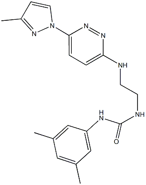 N-(3,5-dimethylphenyl)-N'-(2-{[6-(3-methyl-1H-pyrazol-1-yl)-3-pyridazinyl]amino}ethyl)urea 구조식 이미지