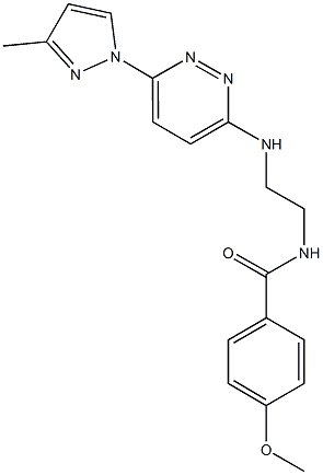 4-methoxy-N-(2-{[6-(3-methyl-1H-pyrazol-1-yl)-3-pyridazinyl]amino}ethyl)benzamide Structure