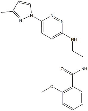 2-methoxy-N-(2-{[6-(3-methyl-1H-pyrazol-1-yl)-3-pyridazinyl]amino}ethyl)benzamide Structure