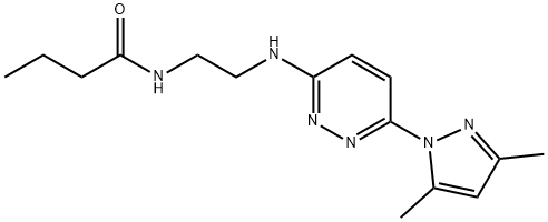 N-(2-{[6-(3,5-dimethyl-1H-pyrazol-1-yl)-3-pyridazinyl]amino}ethyl)butanamide 구조식 이미지