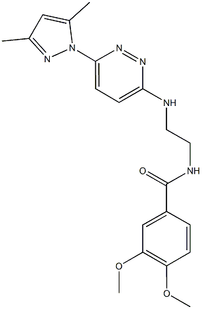 N-(2-{[6-(3,5-dimethyl-1H-pyrazol-1-yl)-3-pyridazinyl]amino}ethyl)-3,4-dimethoxybenzamide 구조식 이미지