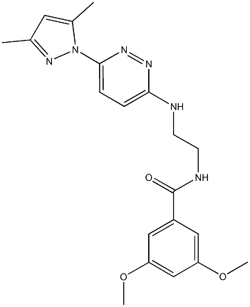 N-(2-{[6-(3,5-dimethyl-1H-pyrazol-1-yl)-3-pyridazinyl]amino}ethyl)-3,5-dimethoxybenzamide 구조식 이미지