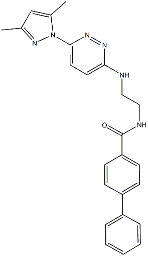N-(2-{[6-(3,5-dimethyl-1H-pyrazol-1-yl)-3-pyridazinyl]amino}ethyl)[1,1'-biphenyl]-4-carboxamide 구조식 이미지