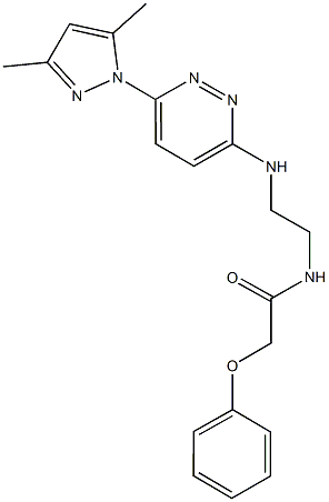 N-(2-{[6-(3,5-dimethyl-1H-pyrazol-1-yl)-3-pyridazinyl]amino}ethyl)-2-phenoxyacetamide 구조식 이미지