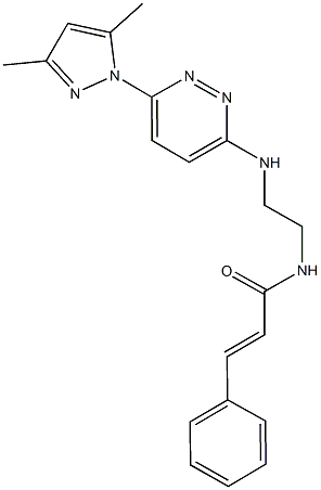 N-(2-{[6-(3,5-dimethyl-1H-pyrazol-1-yl)-3-pyridazinyl]amino}ethyl)-3-phenylacrylamide 구조식 이미지