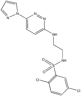 2,5-dichloro-N-(2-{[6-(1H-pyrazol-1-yl)-3-pyridazinyl]amino}ethyl)benzenesulfonamide Structure