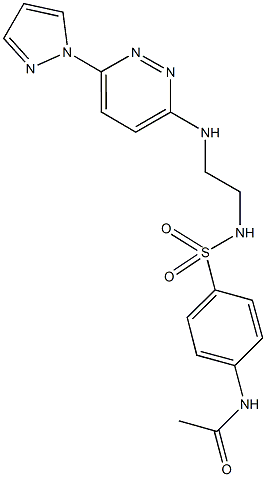 N-(4-{[(2-{[6-(1H-pyrazol-1-yl)-3-pyridazinyl]amino}ethyl)amino]sulfonyl}phenyl)acetamide Structure